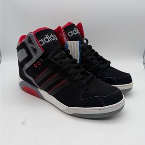 BRAND NEW Adidas NEO BB9TIS F38476 Mid Top Sneakers Black/Gray/Red Sz 12